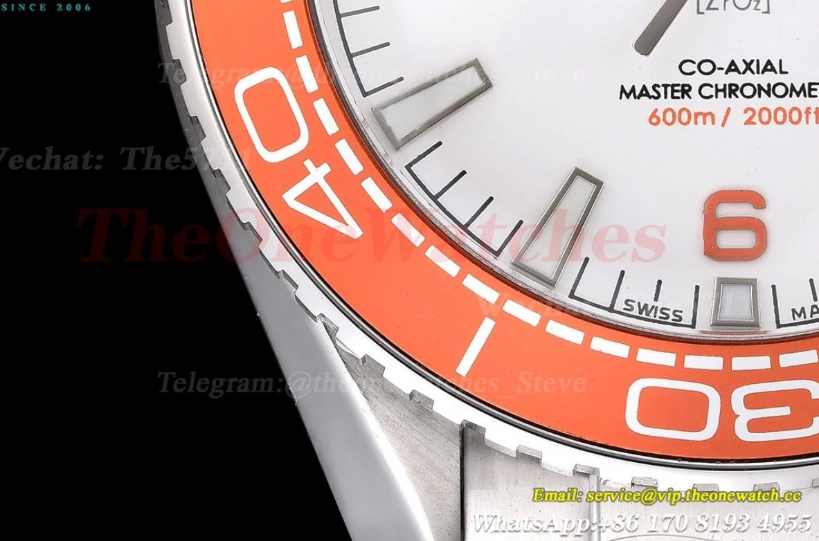 SS Orange 600m White 43mm Seamaster Dial GDF MY8215 SS 0331